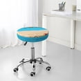 thumbnail image 7 of Pofeuu Boards and Beach Print Round Bar Stool Covers - Super Soft and Washable Elastic Stool Cushion Slipcover Easy Clean Velvet-13 inch, 7 of 7