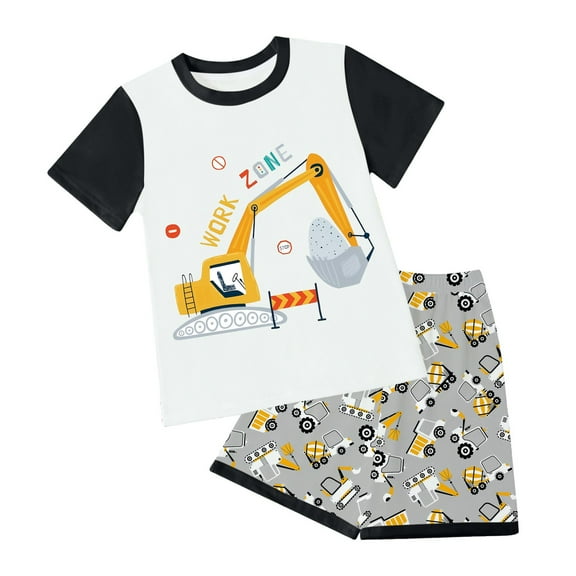 Ccpelsie Boy's Outfit Set Kids Letter Graphic Short Sleeve Tee Shirt and Drawstring Waist Shorts Set 2 Piece Outfit(Light Gray,11-12 Years)