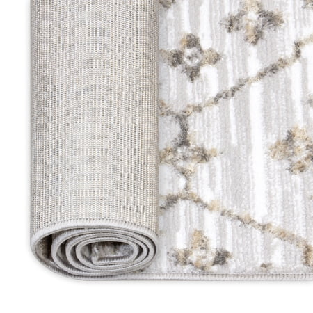 MAINSTAYS ANTIQUED GRAY PRINT, INDOOR AREA RUG, 5’X7′