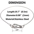 thumbnail image 2 of 5/64 x Stainless Steel Cable Rope Loop Heavy Duty Bicycle Lock Hook Flexible Security Cable Lock and Chain for Luggage Hanging Light Plant Picture Stainless Steel, 2 of 5