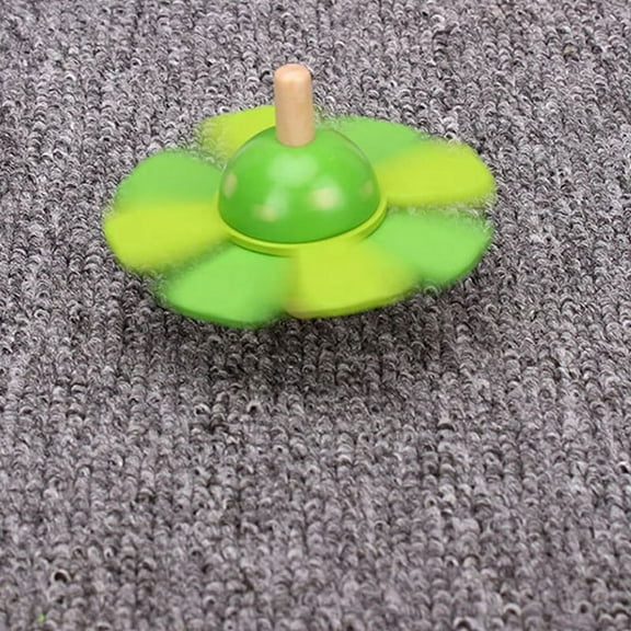 Children'S Top Toy, Wooden Painted Flower Spinning Top