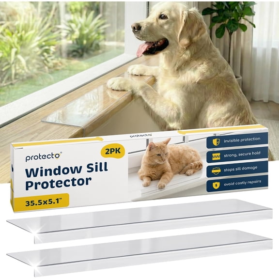 2-Pack Clear Window Sill Protector 35.5 x 5.1