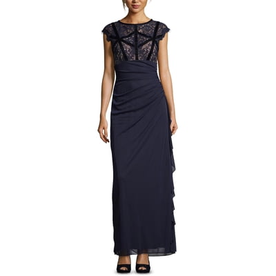 betsy and adam lace ruched dress B&A By Betsy and Adam Women's Lace Ruched Dress