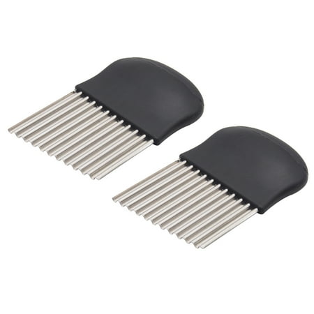 

2pcs Stainless Steel Potato Chips Making Peeler Cutter Vegetable Kitchen Knives Wavy Cutter Vegetable Shredder Slicer French Frie