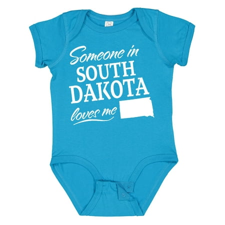 

Inktastic Someone in South Dakota Loves Me Boys or Girls Baby Bodysuit