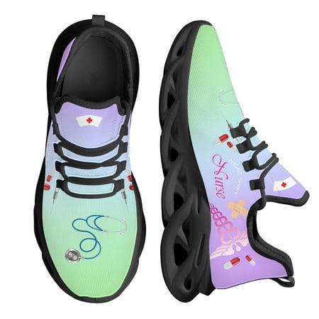 

Paramedic EMT EMS Pattern Women s Nurse Sneakers Comfort Cushion Sport Shoes Stethoscope Design Ladies Running Shoes