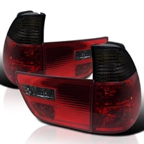Spec-D Tuning Red Smoke Lens Tail Lights Compatible with 2000-2006 BMW E53 X5, Left   Right Pair Assembly