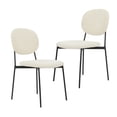 thumbnail image 1 of Sillas para Comedor y Sala Redonda Tapizadas Boucle con Respaldo Estilo Moderno y Minimalista con Patas de Metal - Set 2 Silas Beige GAON, 1 of 5