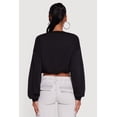 thumbnail image 5 of Women's Long Sleeve Cropped Bubble Hem Sweatshirt, 5 of 5