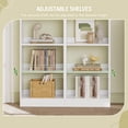 thumbnail image 2 of Hzuaneri 6-Tier Bookcase, Narrow Bookshelf, Skinny Display Bookcase with Cube Storage, Adjustable Shelves for Living Room, Office, Study, Bedroom, White, 9.4 x 19.7x 72 inch, 2 of 7