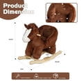 thumbnail image 4 of DIPU-Home Horse Ride-On Rocking with Lullaby Song, Hand Puppets, Safety Belt, Plush Rocking Horse for Ages 1-3, Interactive Kids Rocker, Brown, 4 of 7