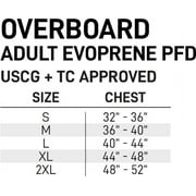 Body Glove Men's and Women's Overboard Evoprene Adult PFD Life Jacket and Vest, Sizes M-2XL