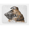 thumbnail image 1 of Boxer Dog Bath Mat, Sketchy Hand-drawn Image of a Puppy Furry Domestic Pet Animal, Plush Bathroom Decor Mat with Non Slip Backing, 29.5" X 17.5", Pale Brown Seal Brown, by Ambesonne, 1 of 2