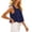 Navy, variant on Women Crop Tank Top Sleeveless Square Neck Lace Ruffle Hem Vest Casual Trendy Loose Fit Solid Color Tank Top