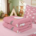 thumbnail image 5 of Erosebridal Duck Zipper Twin Comforter Sets with Fitted Sheet and 2 Pillowcases for Girls, Pink Wildflowers Zipper Bedding Set, Pink Reversible, 5 of 7