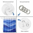 thumbnail image 4 of Blue Striped Shower Curtain, Waterproof Shower Curtains for Bathroom, Modern Abstract Art Wave Moire Gradient Washable Fabric Bathtub Curtain Set Bath Decor with 12 Hooks Standard 72"x72", 4 of 8