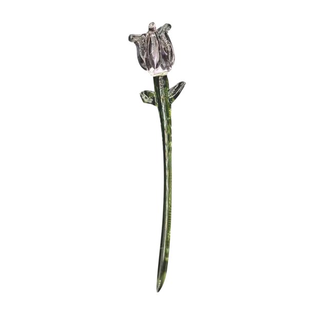 Figura de flor de cristal, figura coleccionable, decoración del hogar, adornos, flor artificial 75x12cm