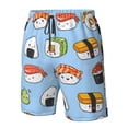 thumbnail image 5 of Disketp Men'S Swim Trunks Hawaiian Breathable Surf Beach Swimsuits Mesh Lining Beach Shorts With Pockets-Kawaii Sushi (2), 5 of 9