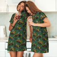 thumbnail image 4 of Naloa Scraper Print Women Nightgowns,Womens Loungewear,Short Sleeve Sleepwear,Comfy Ladies Nightdress, 4 of 6