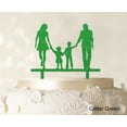 thumbnail image 1 of Wedding Cake Topper With Children Family Silhouette Cake Topper Cake Decorations Cake Color Option Available 6-7 Inches Wide, 1 of 1
