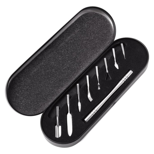 Juego de empuje de cutícula Herramientas de limpieza de uñas de piel muerta reemplazable 8 en 1 acero inoxidable Eliminar el kit de esmalte de uñas en gel Inevent CE006411-00