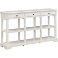 thumbnail image 5 of Ktaxon Wooden 3-Shelf Console Table, Sofa Table, Kitchen Buffet Sideboard with 3-Drawers for Entryway, Living Room, Bedroom, Home, Antique White, 5 of 11