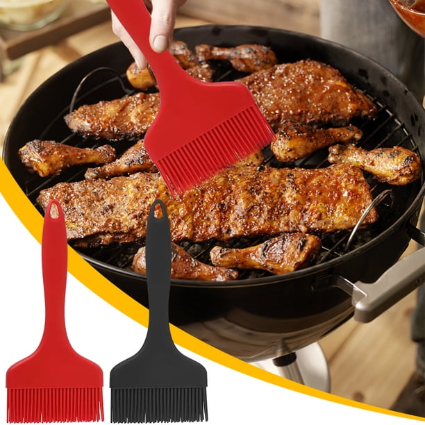Cepillo grande de silicona para barbacoa - Cepillo de barbacoa de 9 cm de ancho para asar a la parrilla, tortitas, aceite - resistente al calor a 230°C con gancho