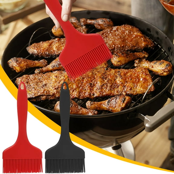 Latrodar Basting Brush Large Silicone BBQ Tools Pastry Brush Grilling Tools Camping Accessories Won't discolor Pastry Brush Outdoor Kitchen Gadgets BBQ Marinades Basting Cooking BBQ Brush 1PC