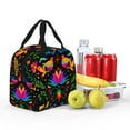 thumbnail image 4 of Yiaed Mexican Flower Traditional1 Print Insulated Lunch Bag Reusable Cute Tote Lunch Box, Leakproof Cooler Lunch Bags for Work Office Travel School Picnic, 4 of 5