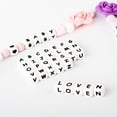 thumbnail image 2 of Cuentas de silicona con letras del alfabeto para bebé, mordedores de dentición sin BPA, para chupete, regalos de lactancia, 10 piezas, 12mm, 2 of 3