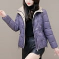 thumbnail image 6 of ITSAME Womens Puffer Jacket, Plus Size Stand Collar Warm Winter Casual Coat Purple M, 6 of 6