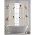 thumbnail image 5 of Christmas Cardinal Sheer Curtains 96 Inch Length 2 Panels Set, Vintage Winter Birds Brown Plaid Voile Window Treatment Semi Sheer Long Curtains Drapes for Bedroom/Living Room/Kitchen 52"x96"x2, 5 of 7