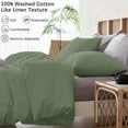 thumbnail image 5 of 1 Pcs Duvet Cover 100% Egyptian Cotton 1000 Thread Count with Zipper Closure & Corner Ties - Oversized Super King Size (120" x 98") Inch, Sage Solid, 5 of 5
