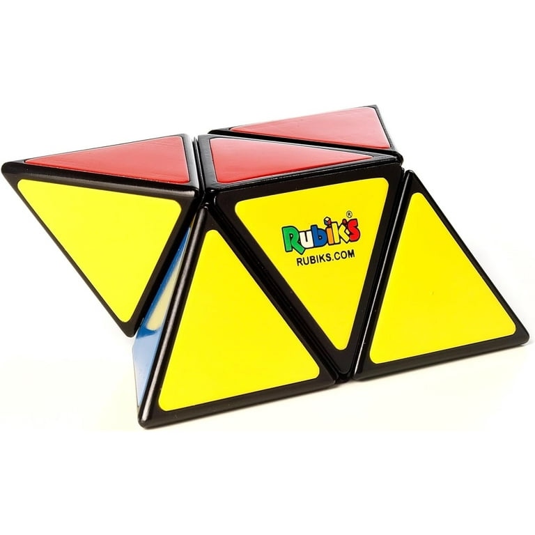 Rubik's Pyramid, Pocket Color-Matching Triangular Travel Cubing Puzzle  Retro Challenging Brain Teaser Fidget Toy, for Adults & Kids Ages 8 and up