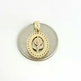 thumbnail image 4 of 14k tri color solid Gold oval rose flower Pendant charm fine gift jewelry 1.1g, 4 of 10