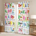 thumbnail image 2 of Homewish Colorful Personalized Initial Letter Curtains Pack of 2 (42x84 Each) for Kids,Kawaii Animal Curtains Blackout,Geometric Plaid Bedroom Curtains,Lightweight Room Decor, 2 of 6