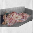 thumbnail image 6 of Dahlia Flower Soft Flannel Fleece Throw Blanket, Double Apple Blossom with Overlap Axis and Twist Bluntly Circle Pompons, Cozy Plush for Indoor and Outdoor Use, 50" x 70", Pink Yellow, by Ambesonne, 6 of 6