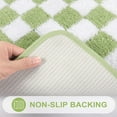 thumbnail image 4 of Bath Mat Runner, Mint Green Checkerboard Geometric Bath Runner Rug, Absorbent Anti Skid Washable Long Bathroom Mat, Contemporary Plaid Cozy Soft Bath Rugs for Bathtub Laundry Sink, 20x59 inch, 4 of 6