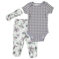thumbnail image 2 of Chick Pea Baby Girl 3 PC Footed Pant Set, Sizes Newborn-9 Months, 2 of 7