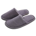 thumbnail image 1 of Zapatillas antideslizantes, cálidas, de algodón, zapatos de piso de felpa, zapatillas de invierno para interior para hombre y mujer (gris 44-45 yardas 9US, 8UK, 42.5EU, 10.611Inch), 1 of 5