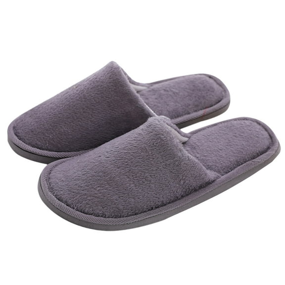 SOPOTUTU Bed Room Men's Slippers Warm Cotton for Indoor Use Grey 1 Pair