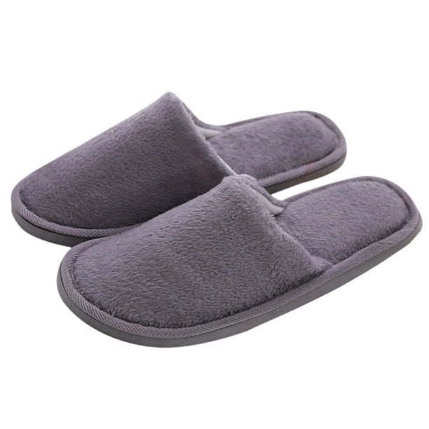 Zapatillas antideslizantes, cálidas, de algodón, zapatos de piso de felpa, zapatillas de invierno para interior para hombre y mujer (gris 44-45 yardas 9US, 8UK, 42.5EU, 10.611Inch)