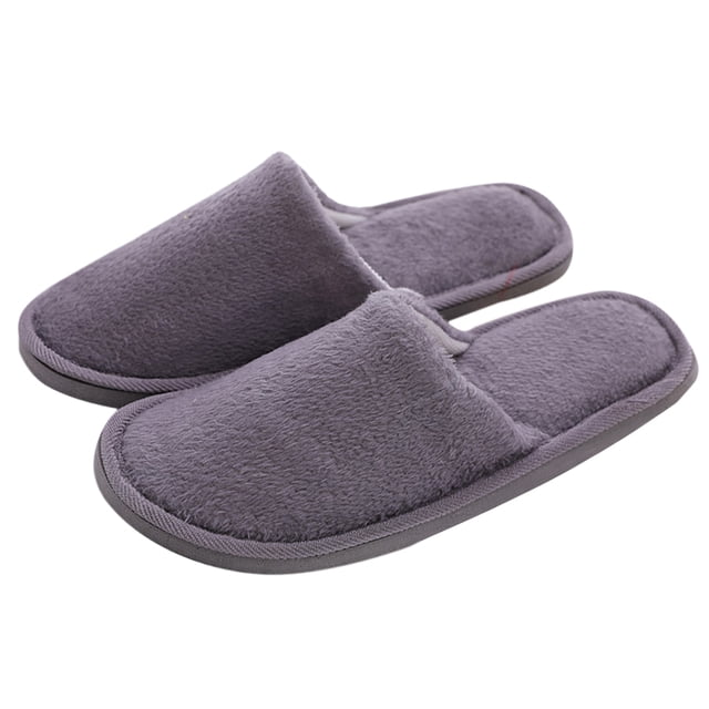 Zapatillas antideslizantes, cálidas, de algodón, zapatos de piso de felpa, zapatillas de invierno para interior para hombre y mujer (gris 44-45 yardas 9US, 8UK, 42.5EU, 10.611Inch)