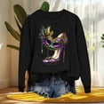 thumbnail image 4 of Xuyuer Women's Carnival Printed Long Sleeved Round Neck Mardi Gras Sweatshirt Carnival Outfits Women Carnival Sweatshirts Fat Tuesday Fashionable Pullover Tops, 4 of 6