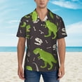 thumbnail image 2 of Disketp Hawaiian Shirts For Men,Dinosaur Skeleton Seamless Grunge Pattern Print Mens Casual Short Sleeve Button Down Shirts Beach Shirt, 2 of 7