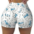 thumbnail image 2 of Balery Scarf Bear Printed Workout Shorts for Women Seamless Scrunch Short Gym Yoga Running Sport Active Exercise Fitness Shorts-XX-Large, 2 of 8
