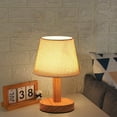 thumbnail image 3 of xgfhyjeh Solid Wood Small Table Lamp for Bedroom Contemporary Bedside Side End Led Table Lamp Modern Natural Fabric Nightstand Light Home Office Room Indoor Decor Decoration,Linen, 3 of 6