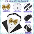 thumbnail image 4 of UOSIA Dog Tuxedo Costume Wedding Bandana Collar with Gold Bow Tie Formal Adjustable Dog Tux Clothes for Small Medium Breeds, 4 of 6