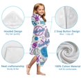 thumbnail image 7 of Colorful Baseball Icons Pattern Hooded Bath Towel，50"x30" for Ages 3 To 12 Kids, Quick Dry Lightweight Soft Microfiber Hood Beach Towel Cover Up for Kids, 7 of 7