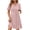 Pink, variant on Fantaslook Short Sleeve Dresses for Women V Neck Summer Midi Dresses Empire Waist Tunic Casual Dress with Pockets